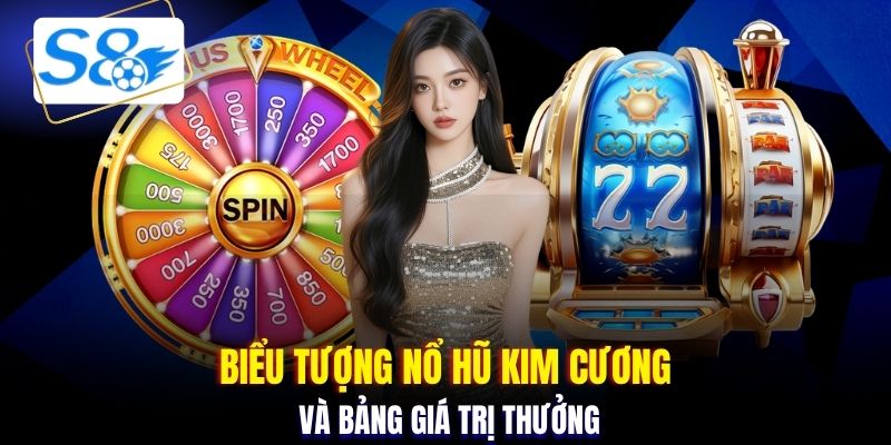 Biểu tượng nổ hũ kim cương và bảng giá trị thưởng